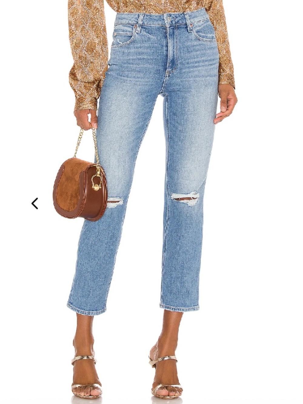 PAIGE Sarah Straight Ankle Jeans Solera Destructed — Size 26